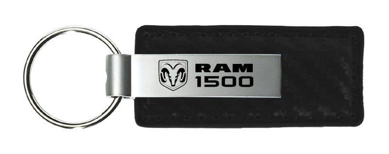 Ram 1500 Carbon Fiber Leather Key Fob - Black