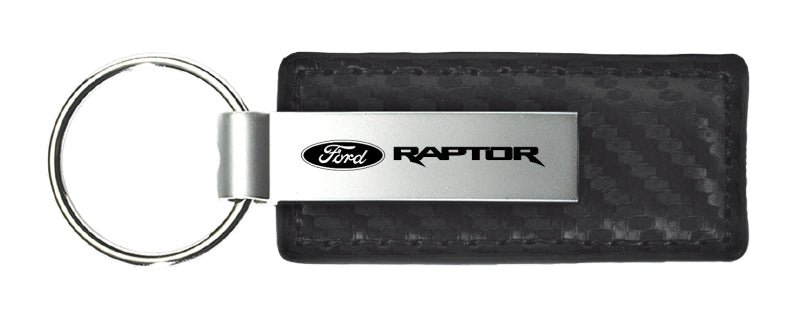 Ford Raptor Carbon Fiber Leather Key Fob - Black