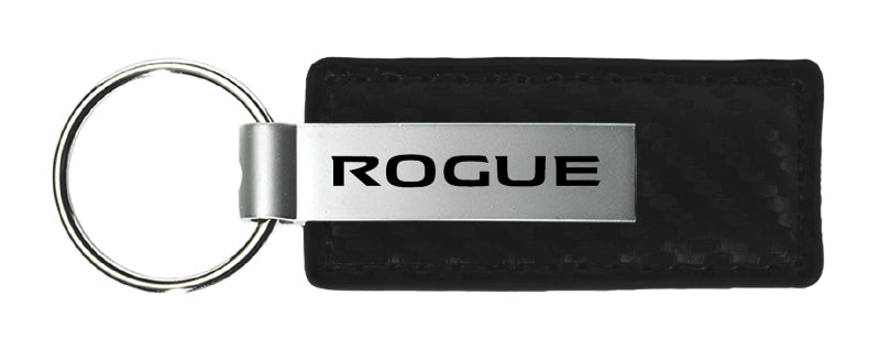 Nissan Rogue Carbon Fiber Leather Key Fob - Black