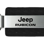 Jeep Rubicon Carbon Fiber Leather Key Fob - Black