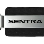 Nissan Sentra Carbon Fiber Leather Key Fob - Black