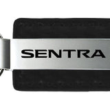 Nissan Sentra Carbon Fiber Leather Key Fob - Black