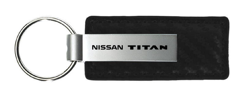 Nissan Titan Carbon Fiber Leather Key Fob - Black