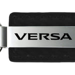 Nissan Versa Carbon Fiber Leather Key Fob - Black