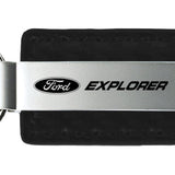 Ford Explorer Carbon Fiber Leather Key Fob - Black