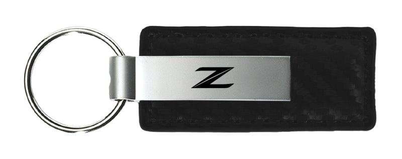 Nissan Z (New) Carbon Fiber Leather Key Fob - Black