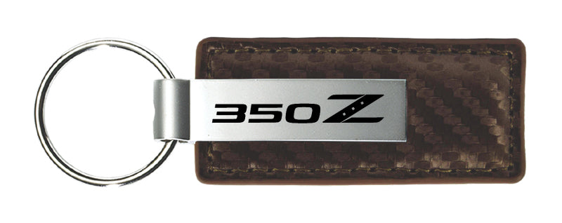 Nissan 350Z Carbon Fiber Leather Key Fob - Taupe
