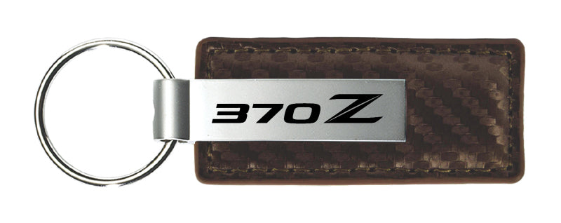 Nissan 370Z Carbon Fiber Leather Key Fob - Taupe