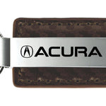 Acura Carbon Fiber Leather Key Fob - Taupe