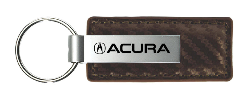 Acura Carbon Fiber Leather Key Fob - Taupe