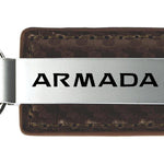 Nissan Armada Carbon Fiber Leather Key Fob - Taupe