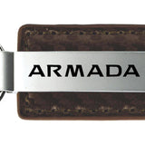 Nissan Armada Carbon Fiber Leather Key Fob - Taupe