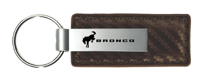 Ford Bronco 2020 Carbon Fiber Leather Key Fob - Taupe