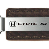 Honda Civic SI Carbon Fiber Leather Key Fob - Taupe