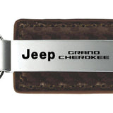 Jeep Grand Cherokee Carbon Fiber Leather Key Fob - Taupe