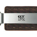 Nissan GTR Carbon Fiber Leather Key Fob - Taupe