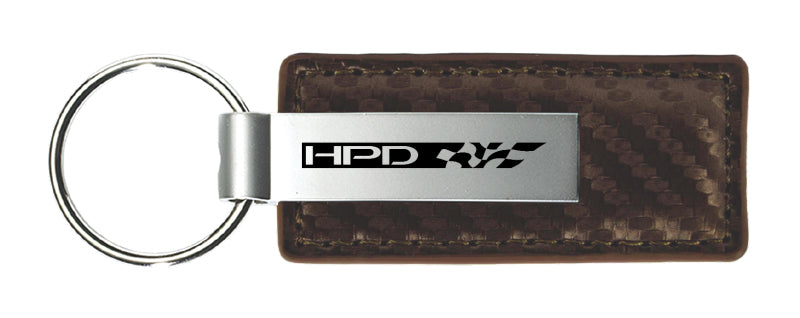 Honda HPD Carbon Fiber Leather Key Fob - Taupe