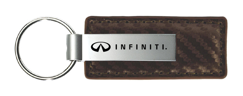 Infiniti Carbon Fiber Leather Key Fob - Taupe