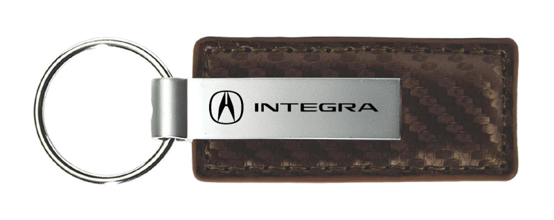 Acura Integra Carbon Fiber Leather Key Fob - Taupe