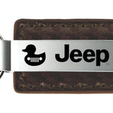 Jeep Duck Carbon Fiber Leather Key Fob - Taupe