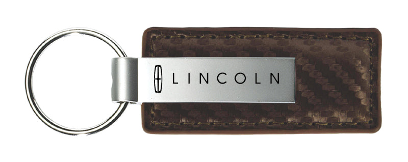 Lincoln Carbon Fiber Leather Key Fob - Taupe