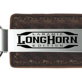 Ram Longhorn Laramie Carbon Fiber Leather Key Fob - Taupe