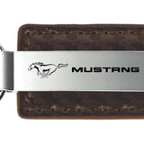 Mustang Carbon Fiber Leather Key Fob - Taupe