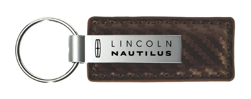 Lincoln Nautilus Carbon Fiber Leather Key Fob - Taupe