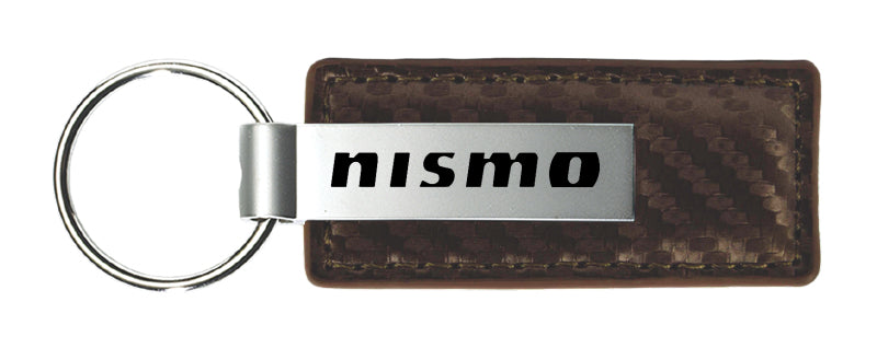 Nissan Nismo Carbon Fiber Leather Key Fob - Taupe