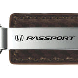 Honda Passport Carbon Fiber Leather Key Fob - Taupe