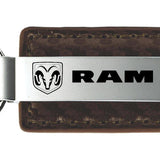 Ram Carbon Fiber Leather Key Fob - Taupe