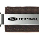 Ford Raptor Carbon Fiber Leather Key Fob - Taupe