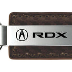 Acura RDX Carbon Fiber Leather Key Fob - Taupe