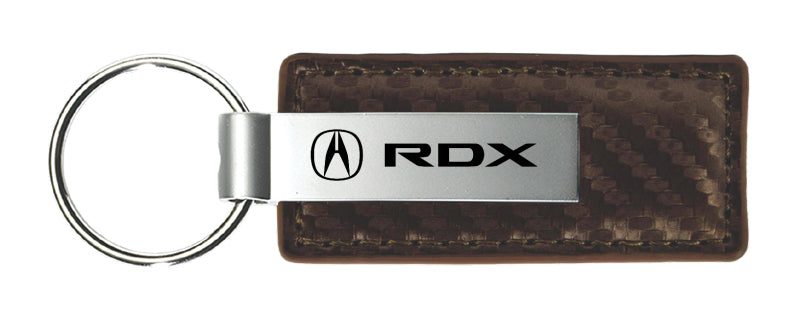 Acura RDX Carbon Fiber Leather Key Fob - Taupe