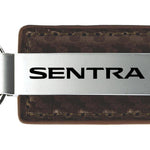 Nissan Sentra Carbon Fiber Leather Key Fob - Taupe