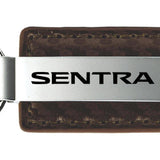 Nissan Sentra Carbon Fiber Leather Key Fob - Taupe