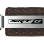 Dodge SRT-8 Carbon Fiber Leather Key Fob - Taupe