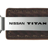 Nissan Titan Carbon Fiber Leather Key Fob - Taupe