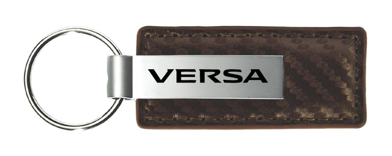 Nissan Versa Carbon Fiber Leather Key Fob - Taupe