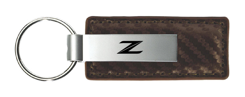 Nissan Z (New) Carbon Fiber Leather Key Fob - Taupe