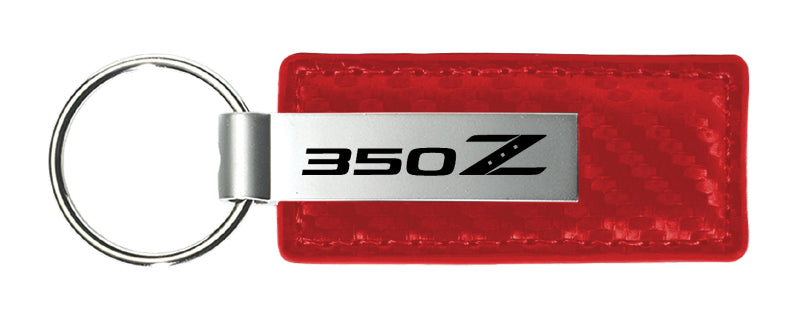 Nissan 350Z Carbon Fiber Leather Key Fob - Red