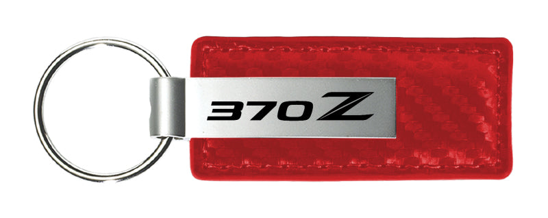 Nissan 370Z Carbon Fiber Leather Key Fob - Red