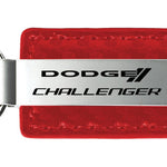 Dodge Challenger Carbon Fiber Leather Key Fob - Red