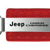 Jeep Grand Cherokee Carbon Fiber Leather Key Fob - Red