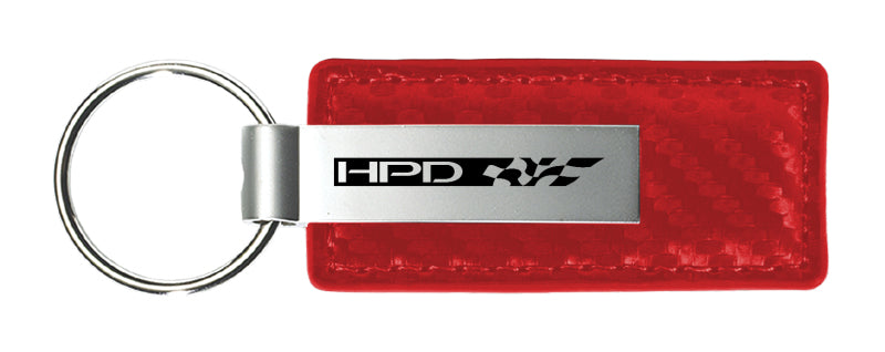 Honda HPD Carbon Fiber Leather Key Fob - Red