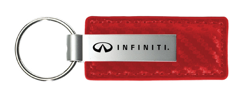 Infiniti Carbon Fiber Leather Key Fob - Red