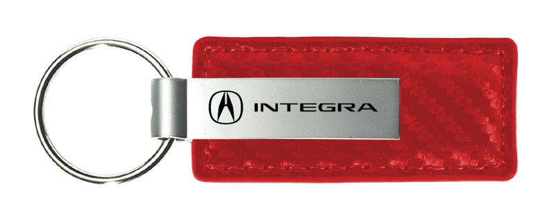 Acura Integra Carbon Fiber Leather Key Fob - Red