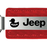 Jeep Duck Carbon Fiber Leather Key Fob - Red