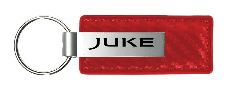 Nissan Juke Carbon Fiber Leather Key Fob - Red