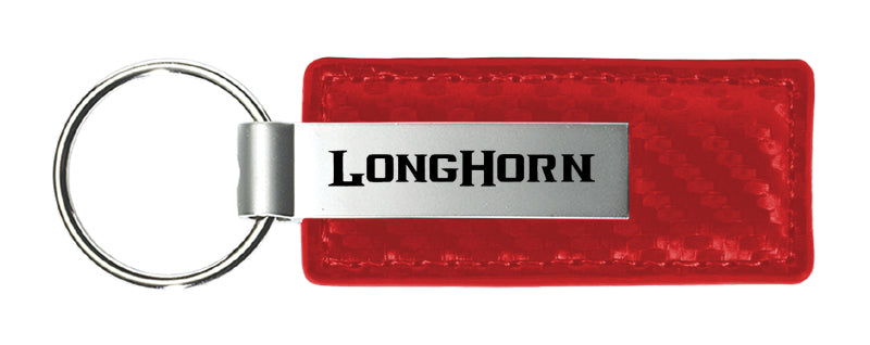 Ram Longhorn Carbon Fiber Leather Key Fob - Red